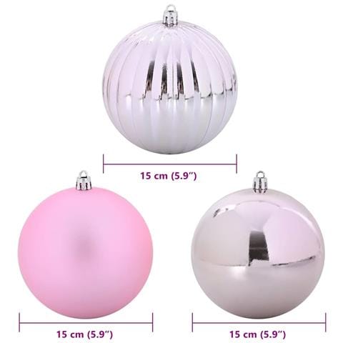 Set di Palle di Natale 9 pcs Rosa Plastica - Foto 5