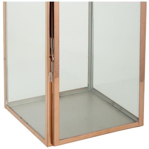 Lanterna In Acciaio Inox E Vetro Ramato 29x28x66h - Foto 5