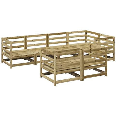 Set Divani da Giardino 7 pz in Legno Impregnato di Pino - Foto 1
