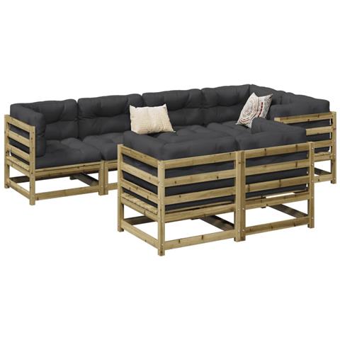 Set Divani da Giardino 7 pz in Legno Impregnato di Pino - Foto 2