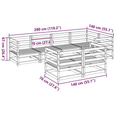 Set Divani da Giardino 7 pz in Legno Impregnato di Pino - Foto 9