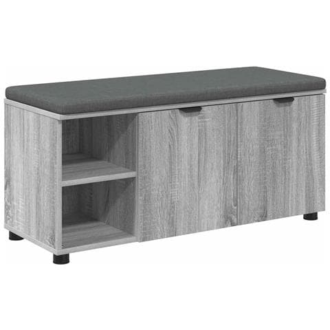 Panca per ingresso con cuscino Sonoma grigia 100 x 38 x 46 cm - Foto 1
