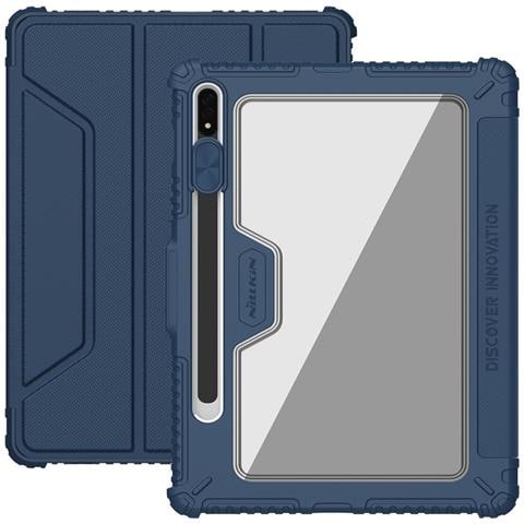 Cover per Galaxy Tab S8 - Pelle /PU, Blu, Auto Wake /Sleep - Foto 1