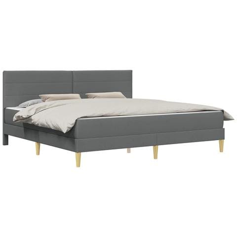 Struttura del letto Grigio scuro 180 x 200 cm Poliestere - Foto 1