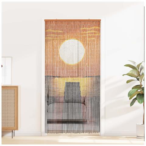 Tenda per Porta Antinsetti multicolore 200 x 100 cm Bambù - Foto 2