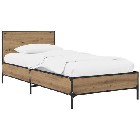 Struttura letto con testata Rovere Artigianale 80 x 200 cm - Foto 1