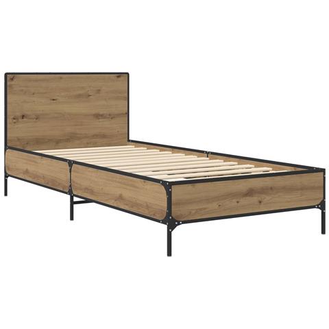 Struttura letto con testata Rovere Artigianale 80 x 200 cm - Foto 2