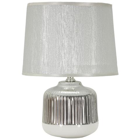 Lampada Da Tavolo Lucina Argento In Ceramica Ø20×29 Cm - Foto 1