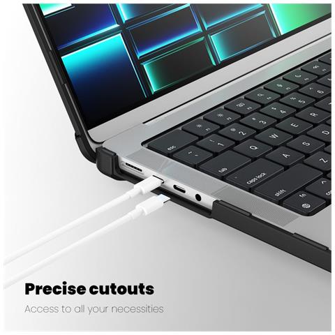 Custodia Macbook Pro 14 (2021-2025) Nera E Trasparente Smartshell Pro - Foto 1