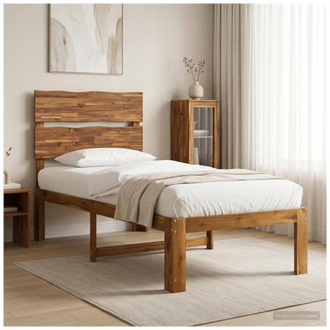 Letto Singolo con Testiera ROSTOCK Naturale 100 x 200 cm - Foto 2