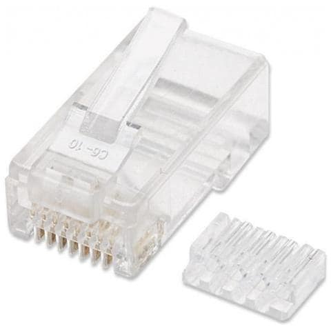 Connettore Plug 8 Poli Non Schermato Cat. 6 Utp Rj45 Con Inseritore Per Cavo Rete Flessibile - Foto 2