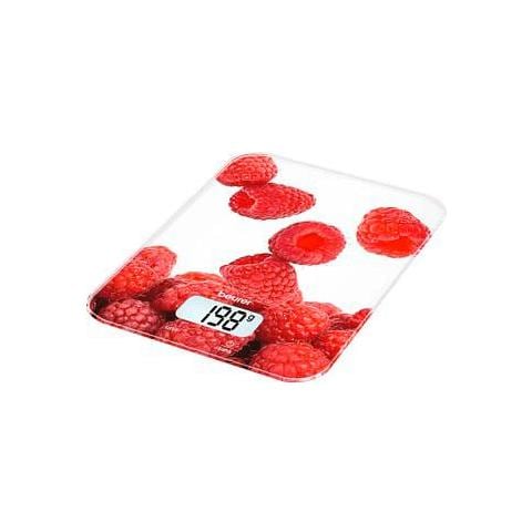 Bilancia Digitlae da Cucina KS19 in Vetro di Sicurezza Funzione Tara Capacità Peso 5 kg Colore Rosso - Foto 1