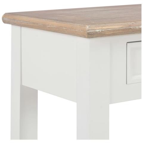 Tavolo Consolle Bianco 110x35x80 Cm In Legno - Foto 2