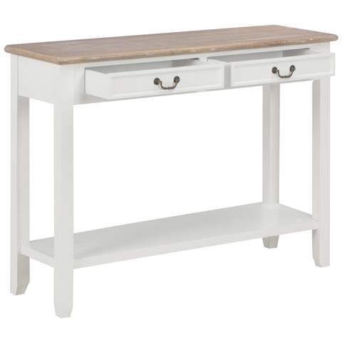 Tavolo Consolle Bianco 110x35x80 Cm In Legno - Foto 8