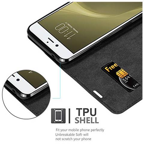 Custodia Compatibile Con Zte Nubia Z11 In Nero Di Notte - Coperchio Protettiva Con Chiusura Magnetica, Funzione Stand E Tasca Per Le Carte - Foto 2