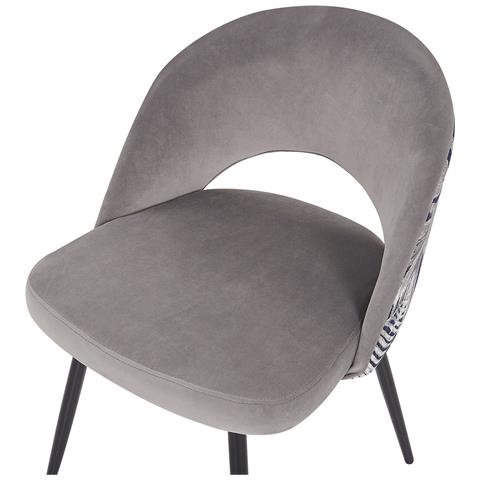 Set Di 2 Sedie Da Pranzo In Velluto Grigio Vivian - Foto 17