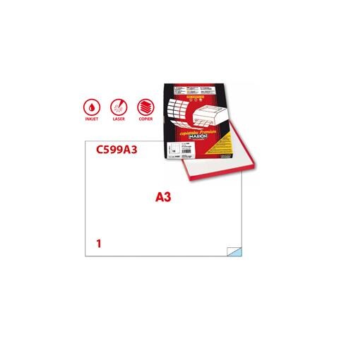 Etichetta Adesiva C / 599 Bianca 100fg A3 420x297mm (1et / fg) - Foto 1