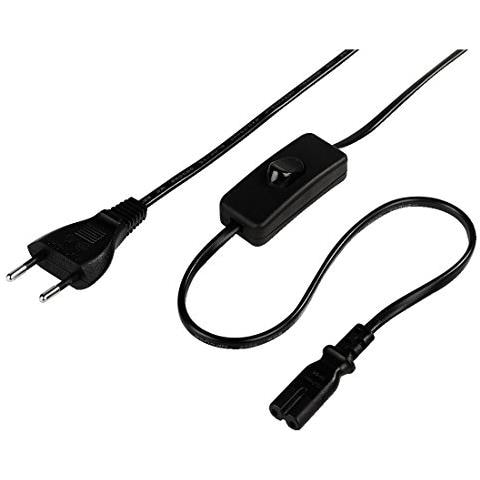 Mains Cable with ON / OFF Switch, 2m 2m Nero cavo di alimentazione - Foto 1
