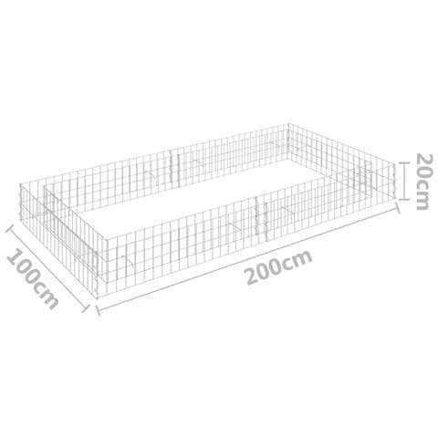 Gabbione Letto Rialzato In Acciaio Zincato 200x100x20 Cm - Foto 5