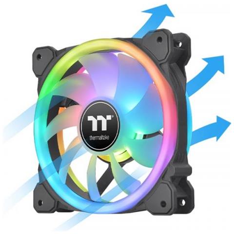 Ventola PC Swafan 12 RGB Diametro 12 cm Colore d'Illuminazione Multi - Nero (3 pz) - Foto 2