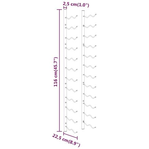 Portavini Da Parete Per 24 Bottiglie 2 Pz Bianchi In Ferro - Foto 10