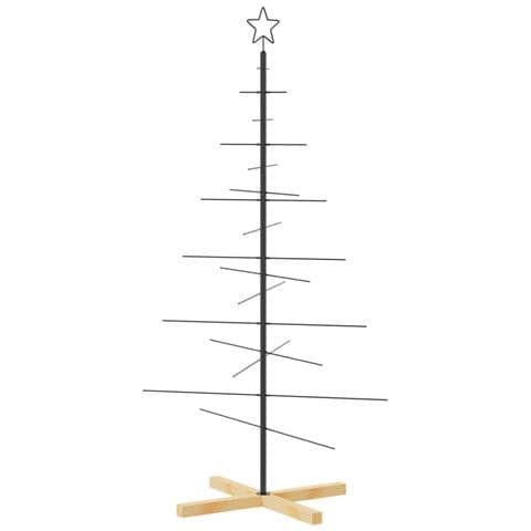 Albero di Natale in Metallo con Base in Legno Nero 150 cm - Foto 1