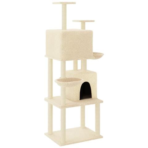 Albero Per Gatti Con Tiragraffi In Sisal Crema 180 Cm - Foto 1