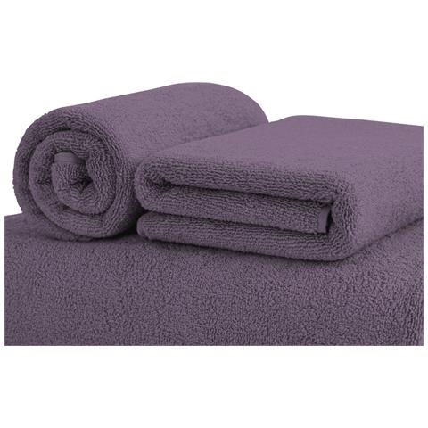 Asciugamani Salvietta Bagno In Morbida Spugna Modello Sophie Colore Prugna Salvietta Prugna - Foto 2