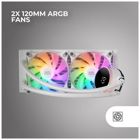 Ml-lcd240, Raffreddato A Liquido Aio, Tdp 500w, 2x Ventole Argb 120mm Fdb, Display Lcd Con Monitoraggio Della Temperatura, Pompa Opti-chamber 3rd Gen, Multisocket Universale, White - Foto 11