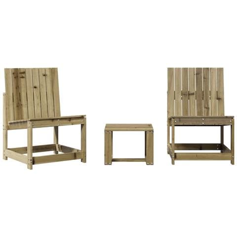 Set Salotto da Giardino 3 pz in Legno Impregnato di Pino - Foto 1