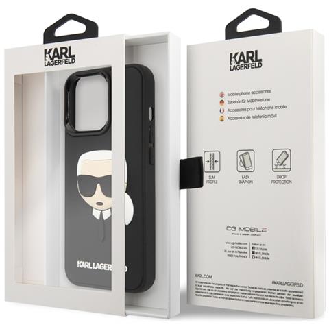 Cover Per Iphone 14 Pro 3d Rubber Karl's Head, Nero - Foto 3