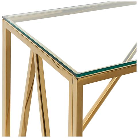 Tavolino Consolle Weso Vetro Temperato Oro - Foto 2