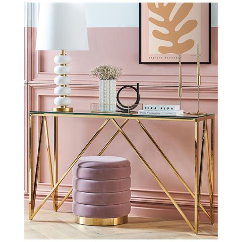 Tavolino Consolle Weso Vetro Temperato Oro - Foto 7