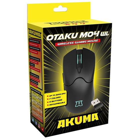 Mouse Gamer Wireless Otaku M04 3200dpi Rgb 7 Colori 6 Scorciatoie, Nero - Foto 3