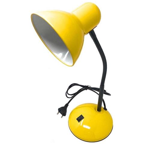 Lampada Da Tavolo Scrivania Braccio Snodabile Lumetto Porta Lampadina E27 Giallo - Foto 1