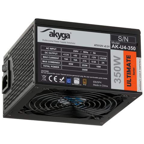AK-U4-350 alimentatore per computer 350 W 20+4 pin ATX ATX Nero - Foto 2