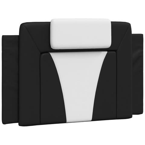 Cuscino Testiera Nero E Bianco 80 Cm In Similpelle - Foto 2