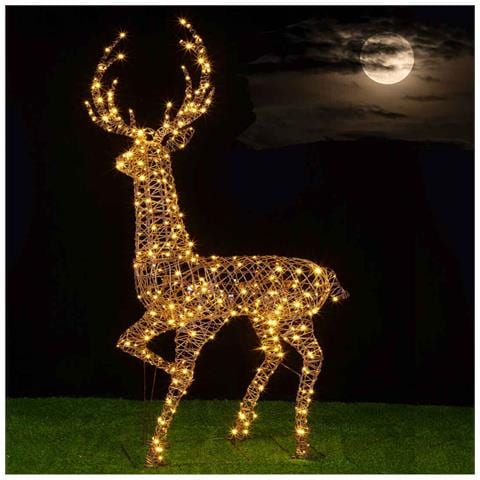 Renna Natalizia Gigante Luminosa Per Esterno Cervo Natale 400 Led Bianco Caldo - Foto 4