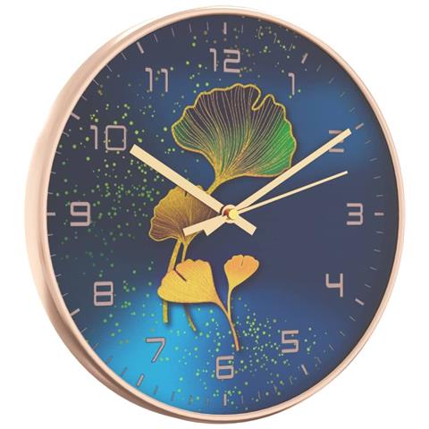 Orologio Da Parete Oro E Blu 29,5 Cm Polistirene E Vetro - Foto 3