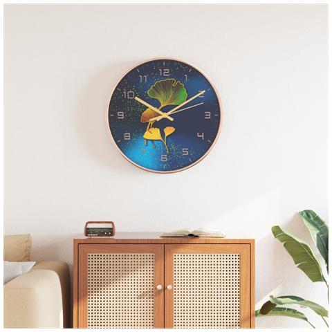 Orologio Da Parete Oro E Blu 29,5 Cm Polistirene E Vetro - Foto 1