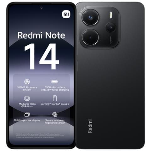 Redmi Note 14 4G 128GB 6GB Ram Display 6.67" Man Camera 108MP Dual Sim Ibrida USB tipo-C 5500 mAh Midnight Black - Foto 1