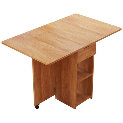 Tavolo Da Pranzo Pieghevole Salvaspazio Legno 2 Ruote Casa Ufficio 120x77x75cm - Foto 2