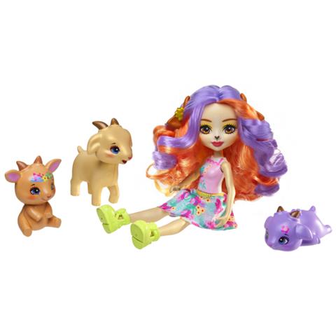 Enchantimals-famiglia Di Golita-bambola-capra E 3 Figurine Di Capra Hxc00 - Foto 2