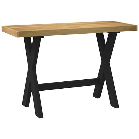Scrivania Noain Gambe A Forma Di X 120x50x75 Cm Legno Massello - Foto 1