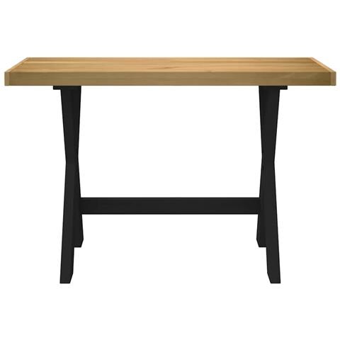 Scrivania Noain Gambe A Forma Di X 120x50x75 Cm Legno Massello - Foto 3