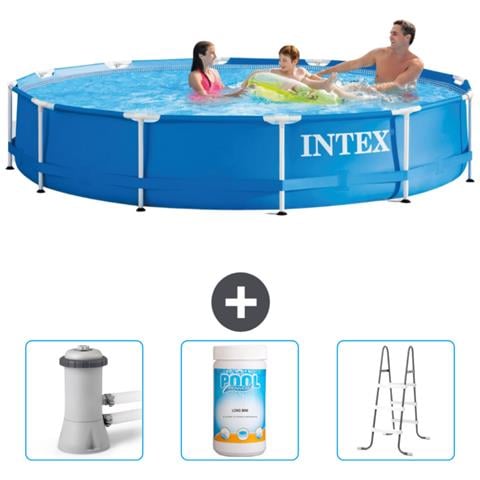 Piscina Fuori Terra - In Giro - 366x366x76 Cm - Blu - Include Accessori Coordinati Cb84 - Foto 1