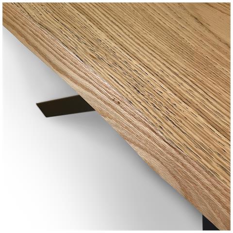 Tavolo Fisso 90x160 Cm Versalux Scortecciato Rovere Gambe Antracite - Foto 2