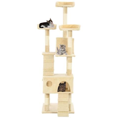 Lusso Casadino - Albero Per Gatti Con Tiragraffi In Sisal 170 Cm Beige - Foto 1