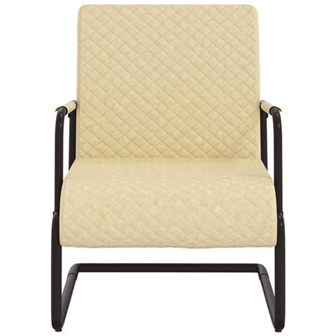 Sedia A Sbalzo Crema In Similpelle - Foto 1