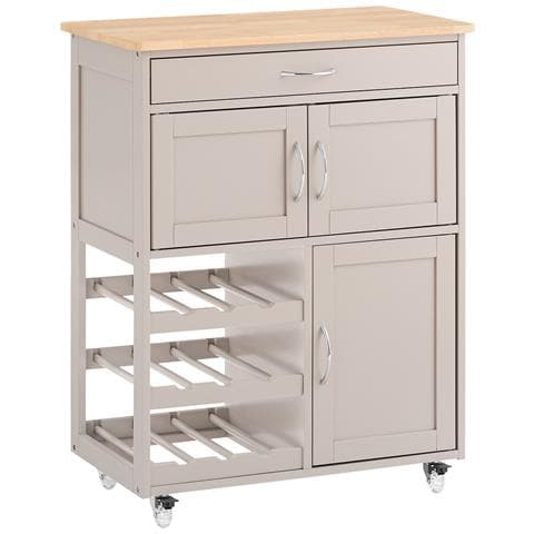 Carrello Cucina Grigia Con Ruote 67x38x87cm Fkw45-ka - Foto 1